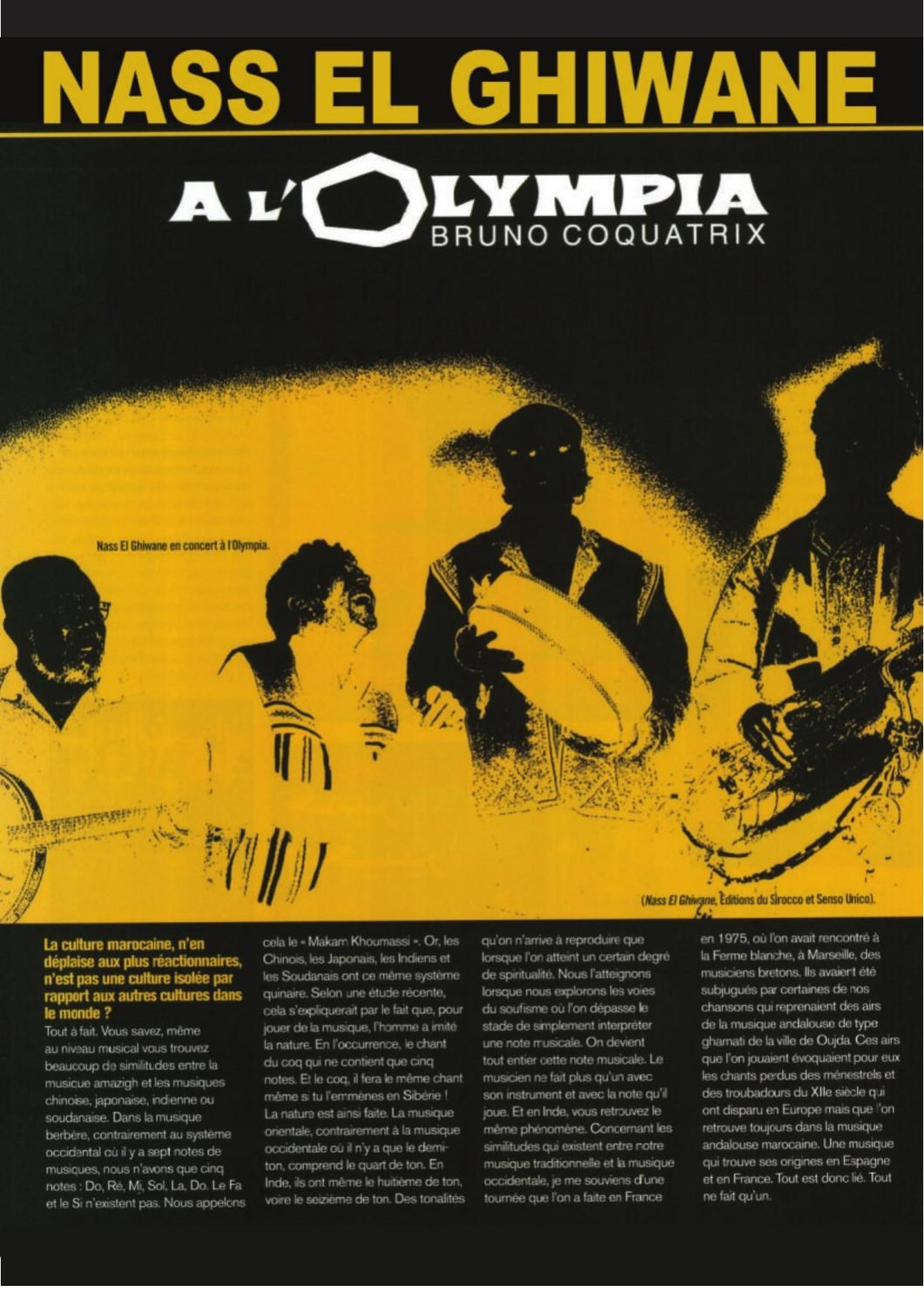 Nass El Ghiwane at the Olympia poster