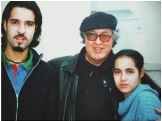 Omar Sayed with his children Hicham and Siham