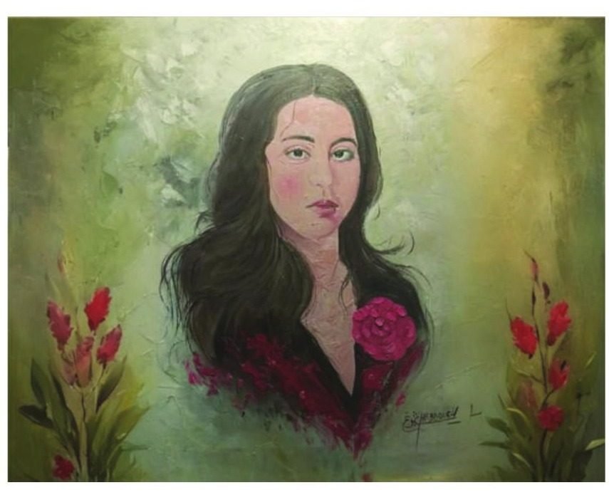 Painted portrait of Siham Sayed